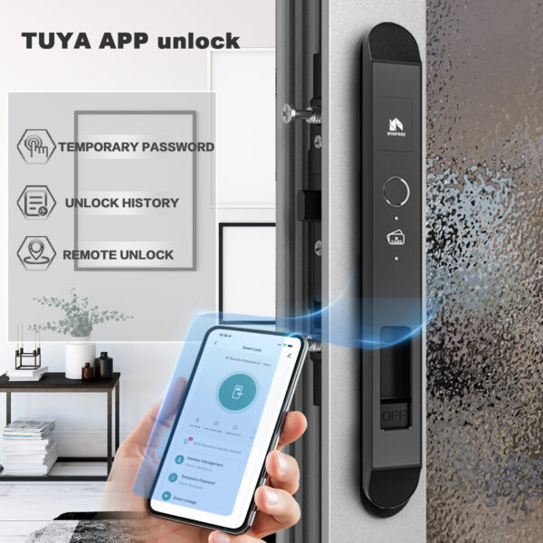 Khóa cửa trượt vân tay thông minh WINFREE HC-02Y-SJ - Special - Ảnh 6