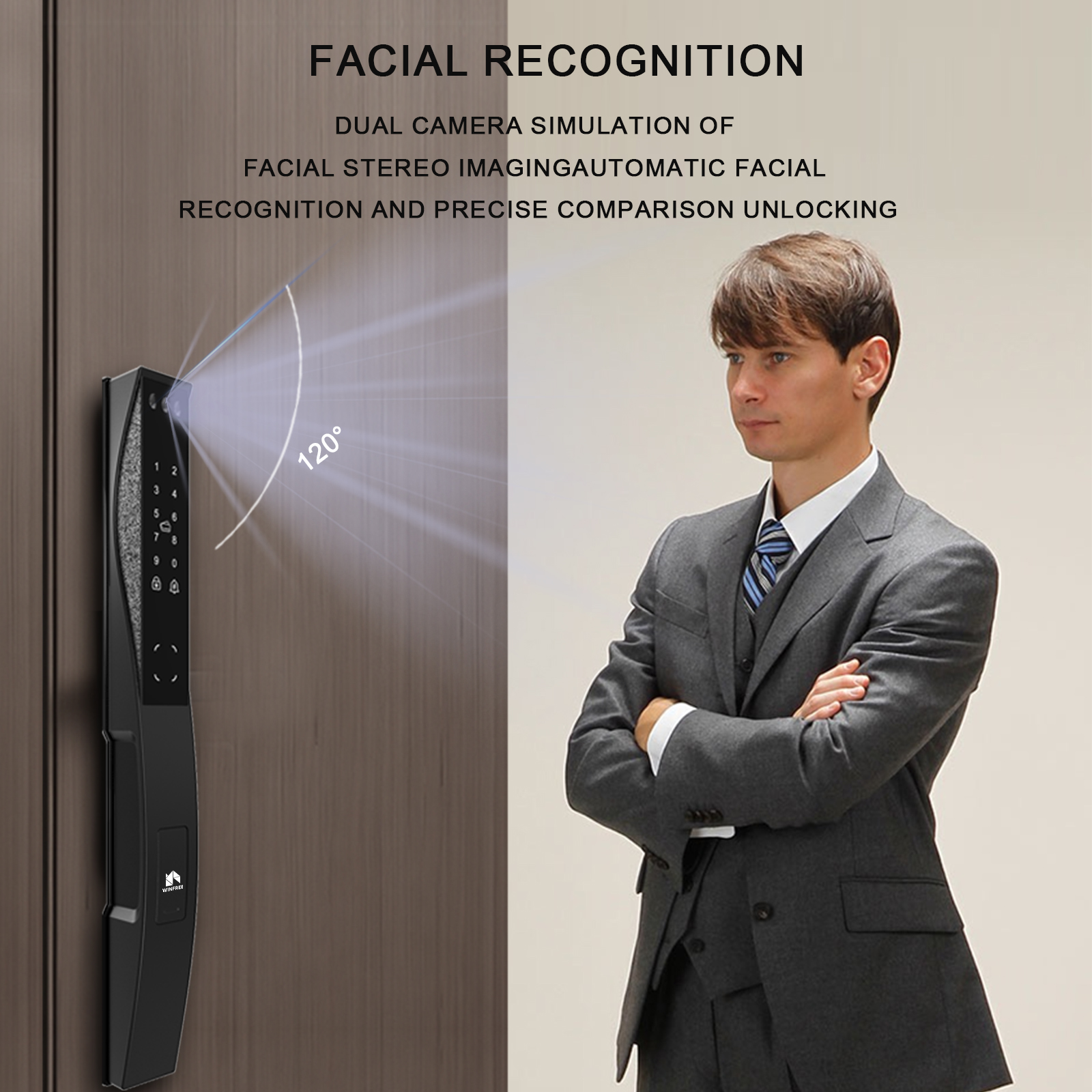 Khóa cửa vân tay thông minh tích hợp Face ID WINFREE W-X06 - Ảnh 8