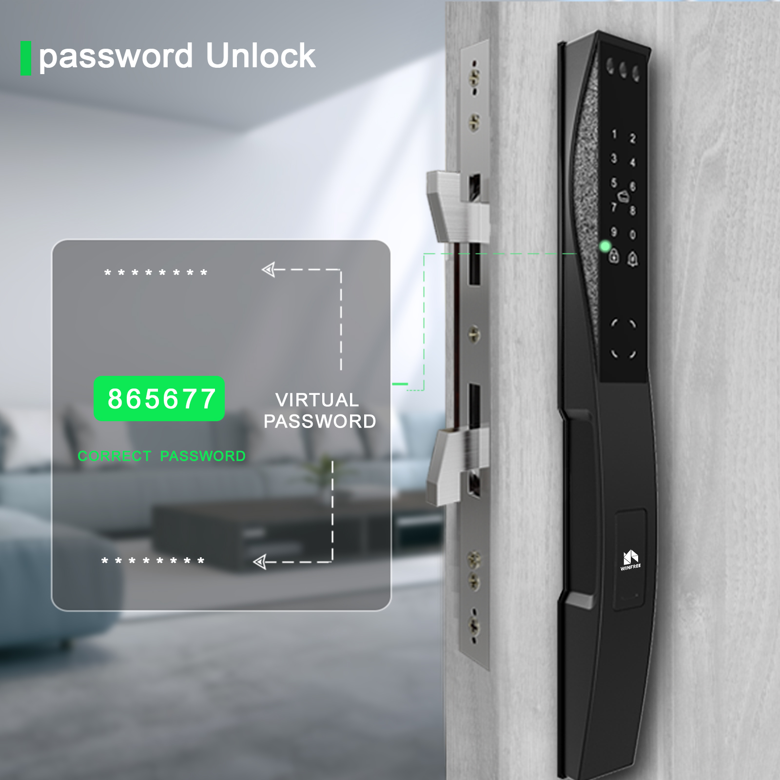 Khóa cửa vân tay thông minh tích hợp Face ID WINFREE W-X06 - Ảnh 6