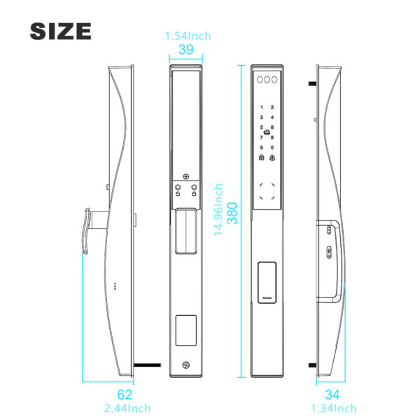 Khóa cửa vân tay thông minh tích hợp Face ID WINFREE W-X06 - Ảnh 12
