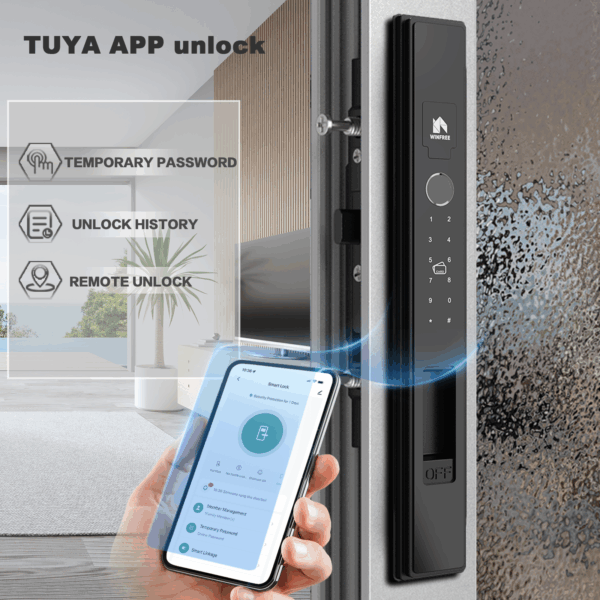 Khoá cửa trượt vân tay thông minh WINFREE HC-02T-Latch - Ảnh 7