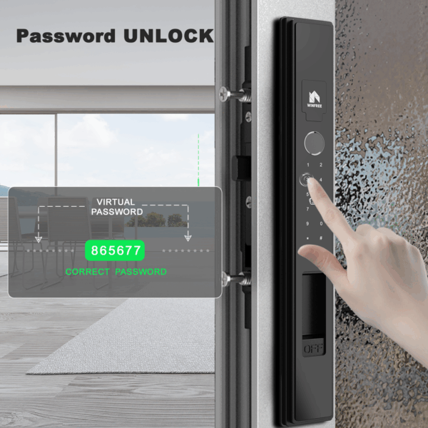 Khoá cửa trượt vân tay thông minh WINFREE HC-02T-Latch - Ảnh 9