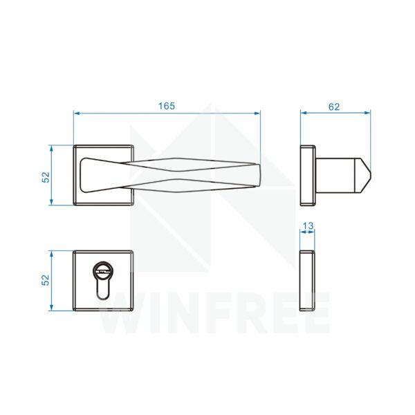 Khóa cửa tay gạt HB-272 - Ảnh 11