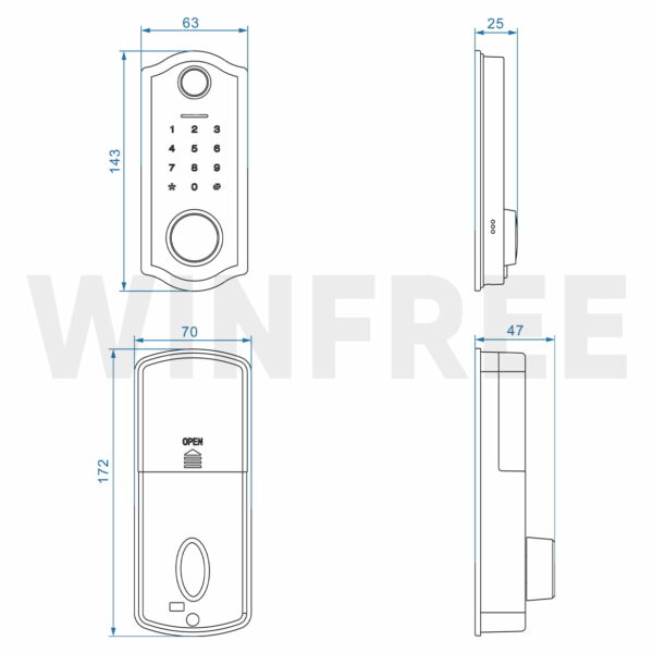 Khoá cửa phòng vân tay thông minh WINFREE HC-M1 - Ảnh 2