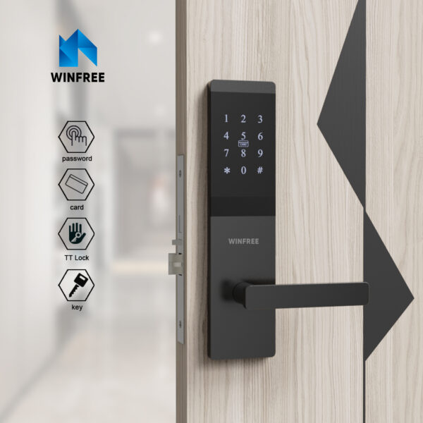 Khóa cửa thông minh thẻ từ & mật mã cho căn hộ, văn phòng WINFREE HC-P0101