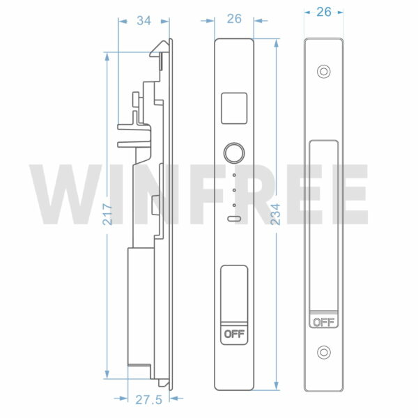 Khóa cửa trượt vân tay thông minh WINFREE HC-02 - Ảnh 2