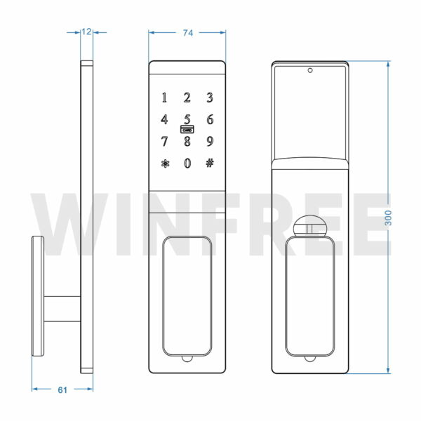 Khóa cửa thông minh thẻ từ & mật mã cho căn hộ, văn phòng WINFREE HC-P0103 - Ảnh 7