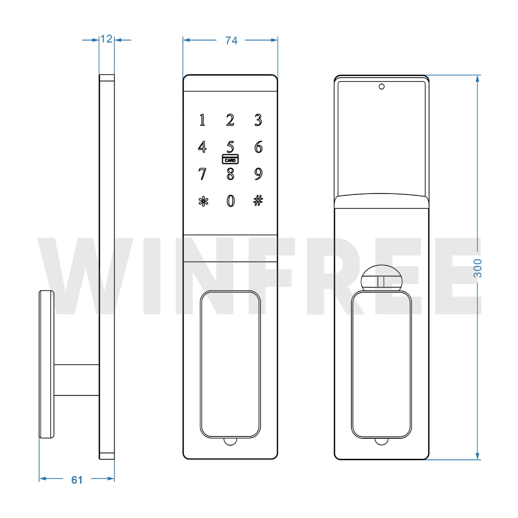 Khóa cửa thông minh thẻ từ & mật mã cho căn hộ, văn phòng WINFREE HC-P0103 - Ảnh 7