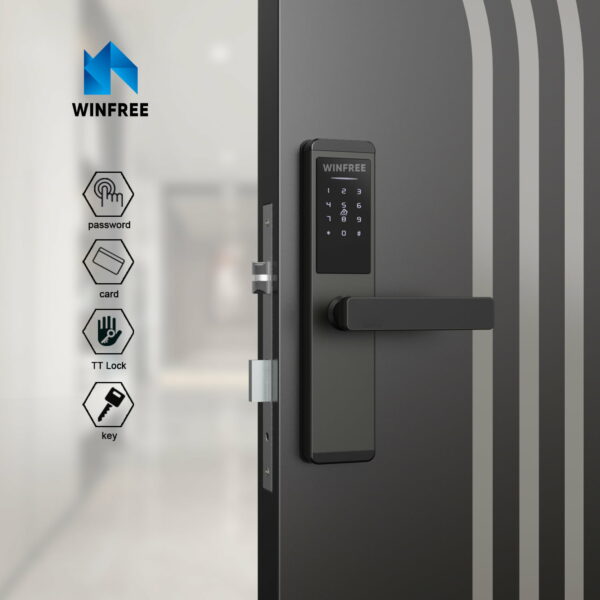 Khóa cửa thông minh thẻ từ & mật mã cho căn hộ, văn phòng WINFREE HC-P3