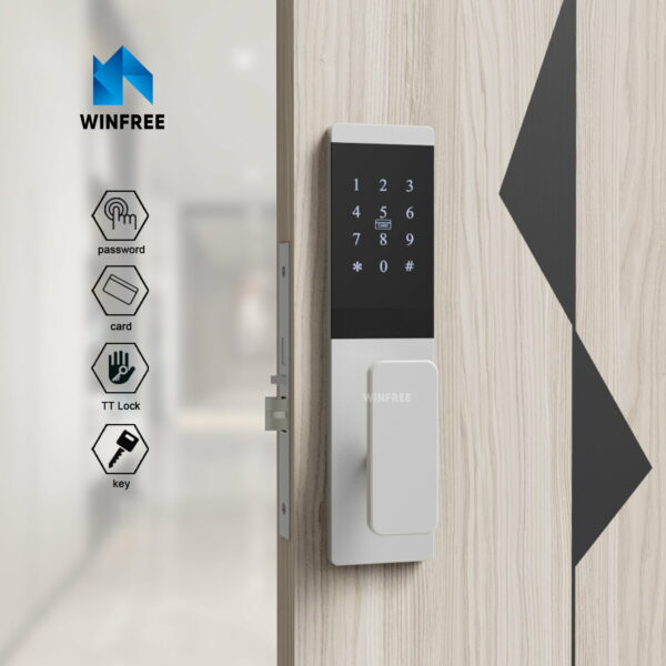 Khóa cửa thông minh thẻ từ & mật mã cho căn hộ, văn phòng WINFREE HC-P0103