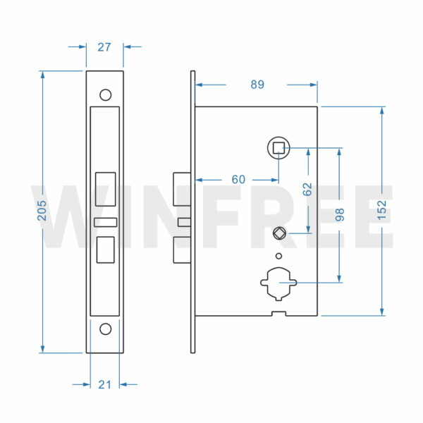 Khóa cửa thông minh thẻ từ & mật mã cho căn hộ, văn phòng WINFREE HC-P0202 - Ảnh 7