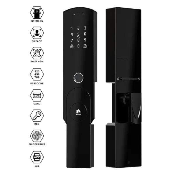 Khóa cửa thông minh Winfree Tuya Wifi nhận diện khuôn mặt 3D - Q08
